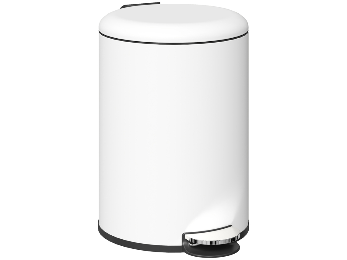 Lixeira De Pedal De 20 Litros Com Tampa De Fechamento Suave, Metal E Pp, 36 X 30 X 44,5 Cm, Creme