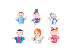 Ats conjunto de 6 Marionetas de Dedo de Peluche Familia Cute, Accesorios para Historias para Maestros Y Padres