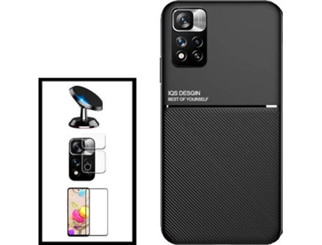 Kit Capa Magnética Anti Choque + Película + Suporte Carro Xiaomi 11i HyperCharge G4M Preto