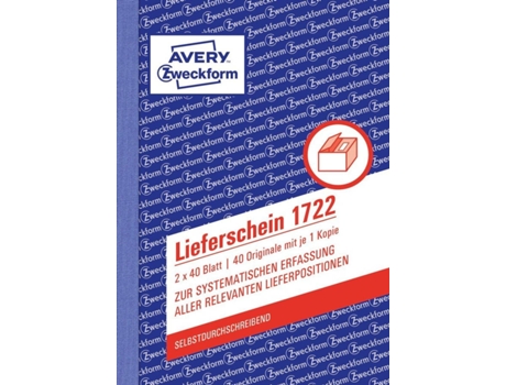 Caderno de Contabilidade AVERY 1722 (A6 - 40 Páginas)