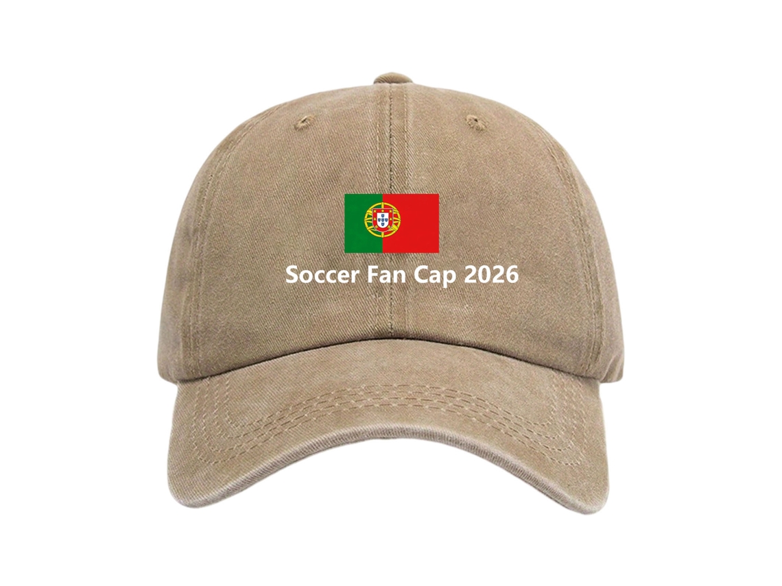 Boné Portugal ZYBLSSBB, 2026, verde escuro lavado, ajustável