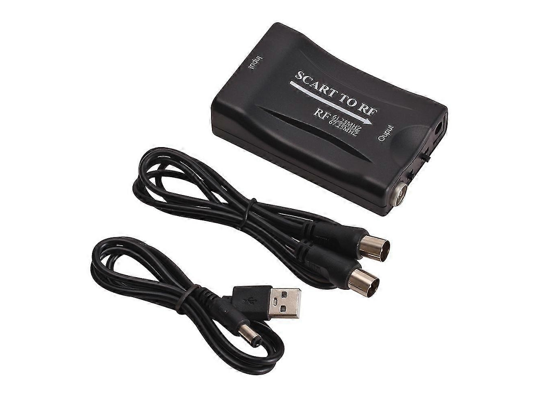 Adaptador conversor de interface Euro para RF coaxial. Converte sinais digitais de interface Euro em sinais analógicos de RF.