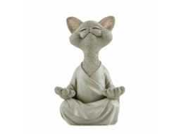 Estátua de Buda para Gato, Ideal para Meditação e Ioga, Item Colecionável para Presente Gatos, 18 Cm BRILVIBERA