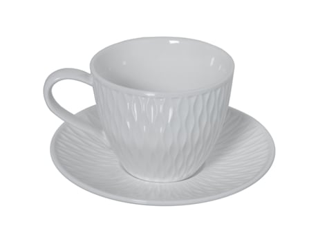 Conjunto de 6 Chávenas de Chá com Pires em Porcelana com Caixa de Presente