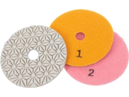 Kit De Polimento Úmido 3 Peças Para Pedra E Mármore, Com Discos Nylon