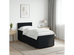 Vidaxl Cama Box Spring Com Colchão Preto 90 X 200 Cm Tecido