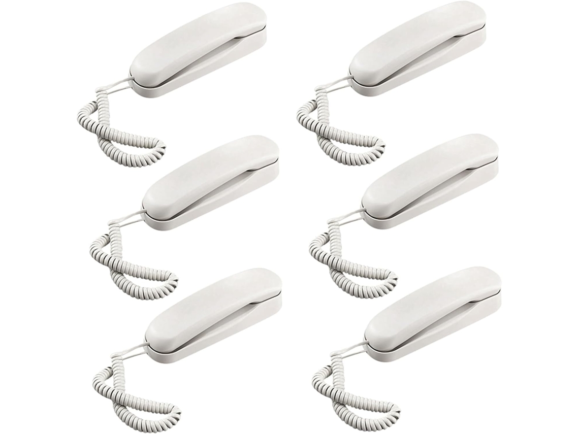 Telefone com Fio de Parede, Estilo Hotel, 6 Unidades, Ideal para Banheiro, Escola Ou Escritório. SFUSHOS