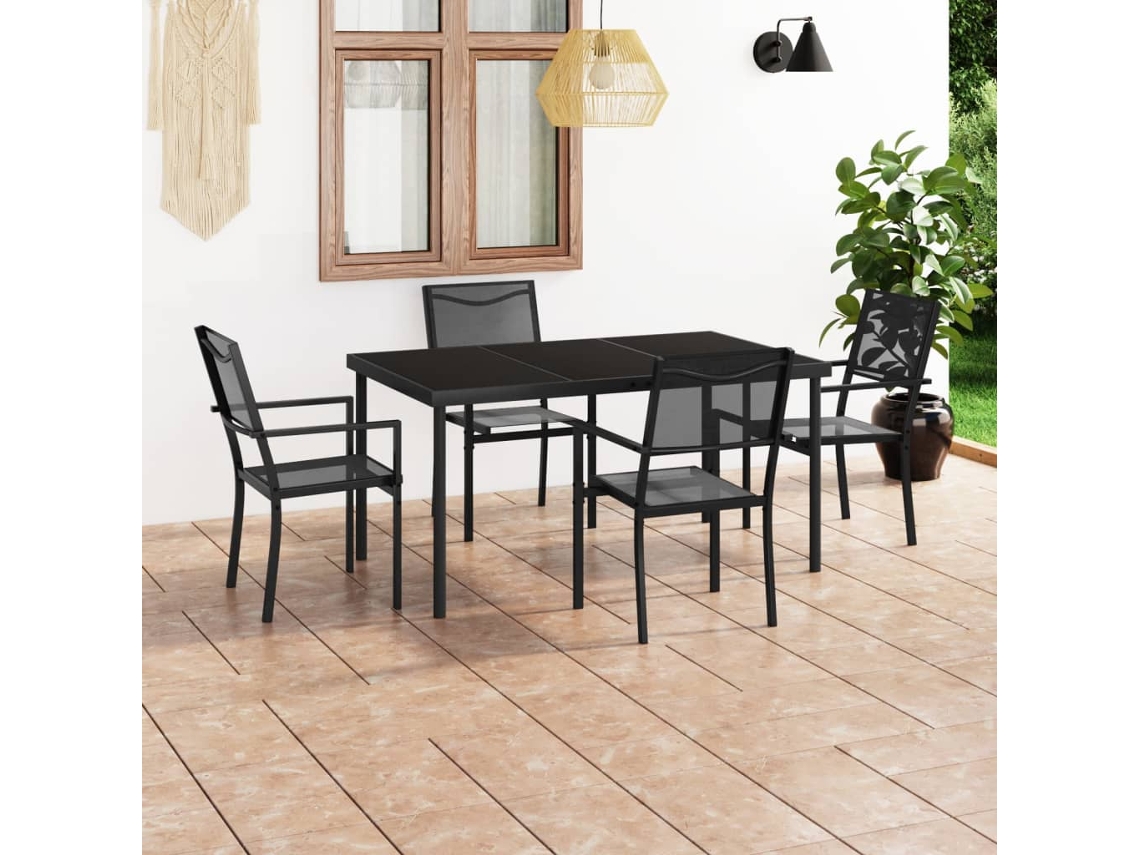 Vidaxl 5 Pcs Conjunto De Jantar Para Exterior Aço