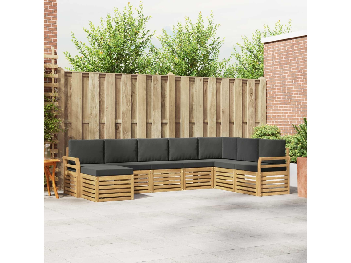Vidaxl Conjunto De Sofás Para Exterior 8 Unid. Branco E Antracite