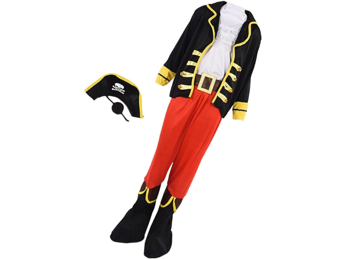 Fantasia de Pirata Cosplay Infantil Colorido CHABERLU