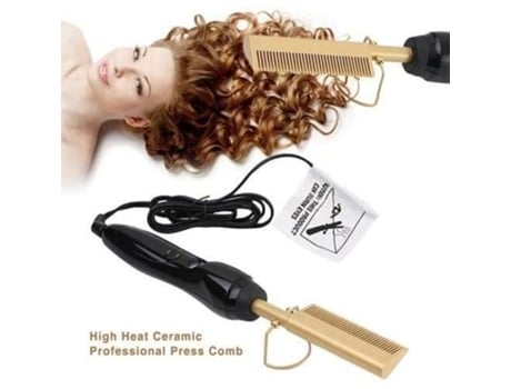 Alisador de pente elétrico, varinha, ferros de ondulação de cabelo, pente de alisamento profissional para alisar cabelos grossos LOLI