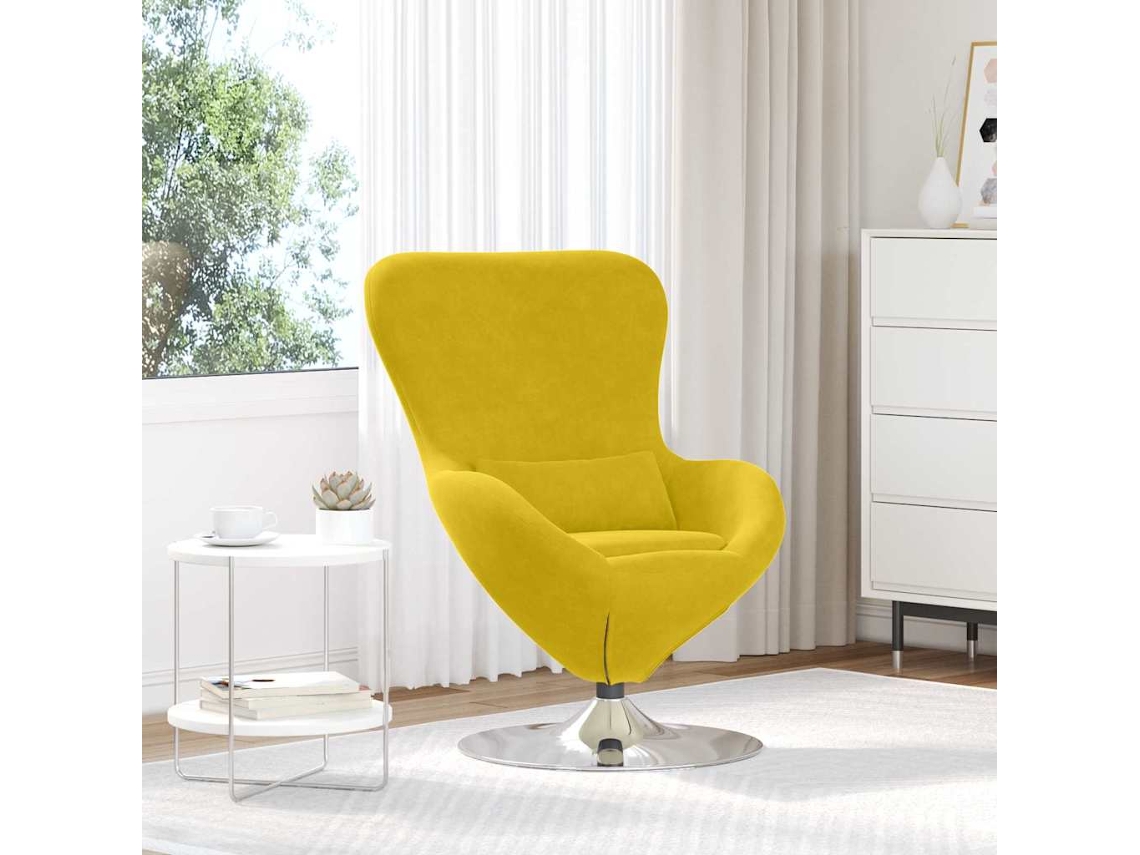 Vidaxl Cadeira Ovo Amarelo Veludo