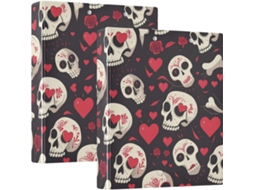 Caixa para Massa Com Carimbo Caveira E Coração O Dia Dos Namorados, 3,8cm 1-1 2 Polegada, 3 Argolas Com Sacos