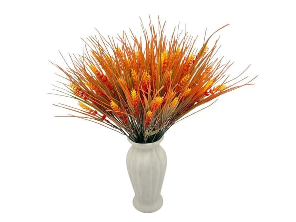 Plantas Artificiais para Exterior, 10 Flores Artificiais Resistentes a Raios Uv, Grama Artificial para Varanda e Jardim, Laranja AQUAFORGE