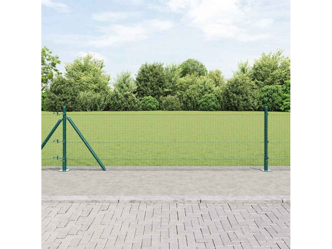 Vidaxl Cerca De Arame Soldado Com Base De Concreto 50 X 0,5 M Verde