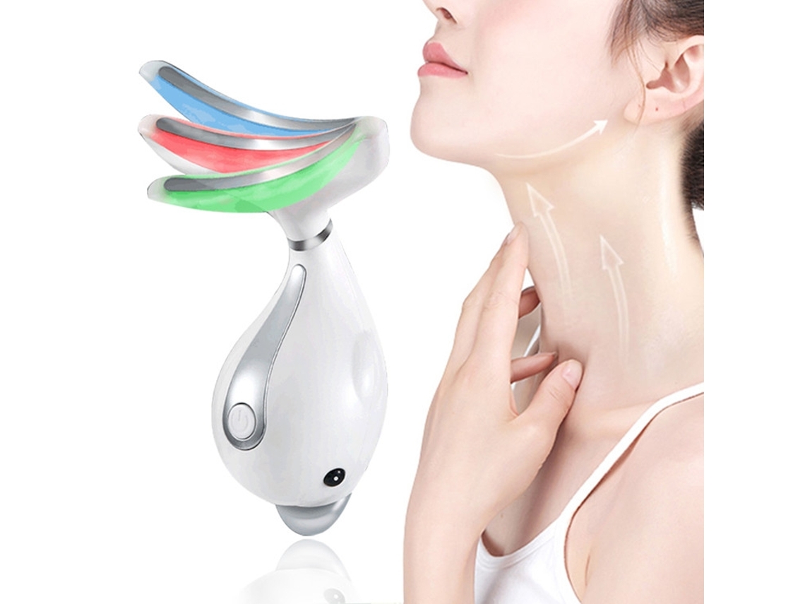 Massageador Elétrico Para Pescoço Em Formato De Golfinho (branco Pérola), Massageador Vibratório Portátil Para Pescoço E Rosto Para Remoção