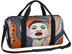 Bolsa Esportiva Feminina Africana Tecido de Poliéste 45 X 21,5 X 23 Cm Estampa Pa