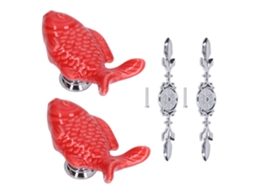 Puxadores De Gaveta Liga De Zinco Vermelho 1077d Conjunto 2