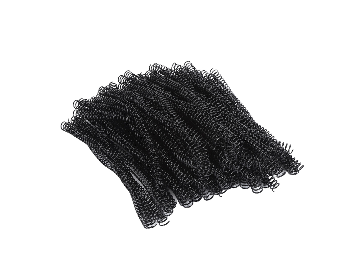 100pcs Espiral de Encadernação Fio 14.3mm 48 Dentes 4:1 Capacidade 115 Folhas A4 Preto