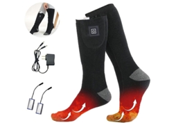 Calcetines Calientes Recargables Con Batería Eléctrica Ajustable 3 Niveles Para Hombres Y Mujeres Negro