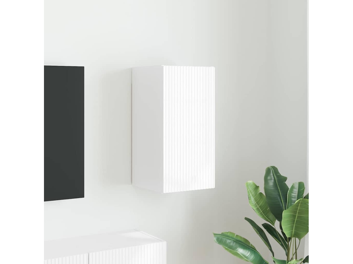 Vidaxl Armário De Tv De Parede 30 X 31 X 60 Cm Branco Brilhante