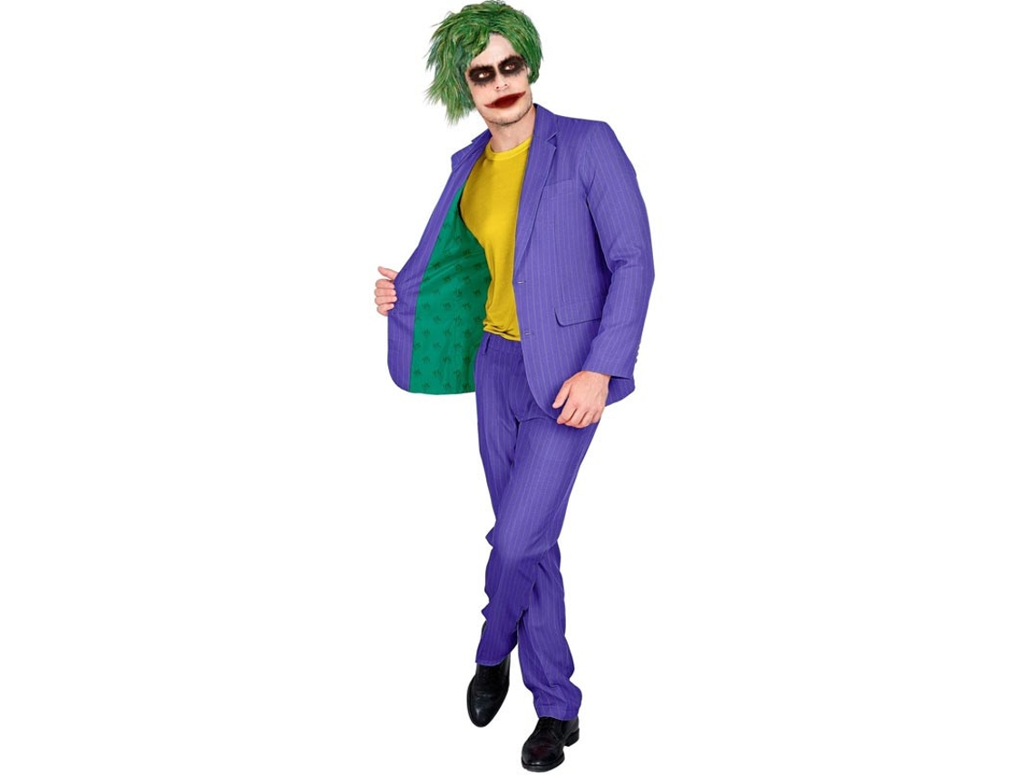 Fato de palhaço de conflito roxo para homem