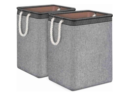Cestas De Ropa Plegables 2 Pack Con Forro Integrado, Canastillas Portátiles Para Lavandería, 16.33''l X 12''w X 20''h