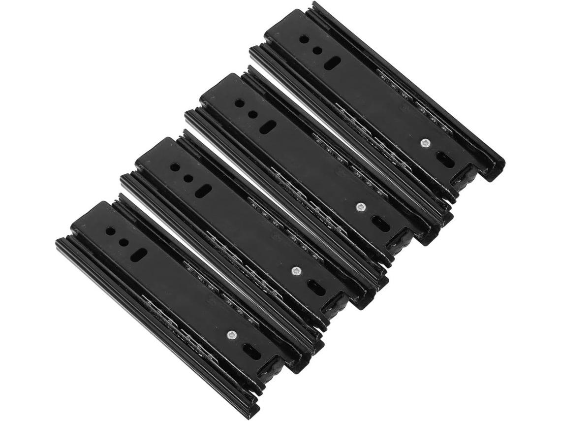 Jojofuny Conjunto De 4 Corrediças Gaveta Com Extensão Total, Guias Deslizantes De Aço Laminado A Frio Alta Resistência