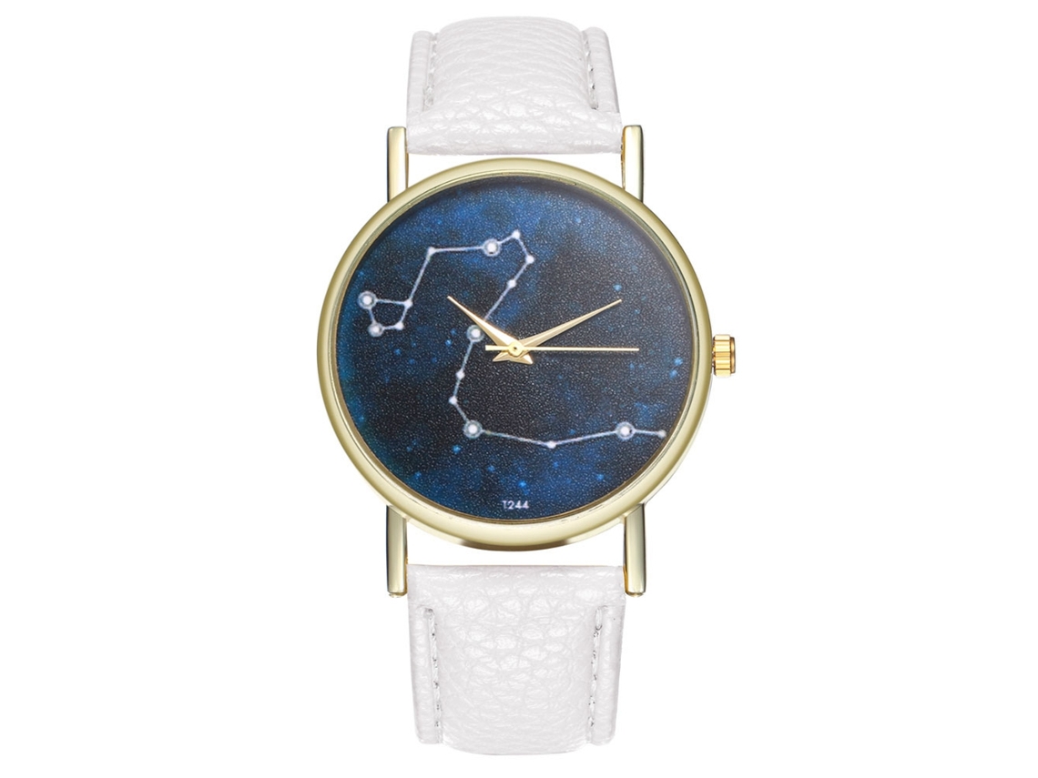 Relógio de Pulso Galaxy Watch de Quartzo Elegante com Pulseira de Couro para Uso Diário