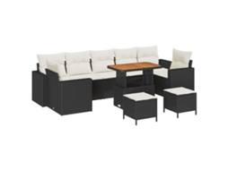 Móveis De Jardim Vidaxl Preto Vime Pe (296 X 167,5 X 85 Cm)