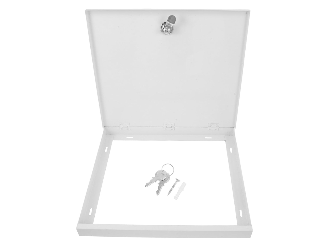 Placa de Proteção Quadrada em Aço Inoxidável com Trava e Ventilação para Caixa Elétrica. SFUSHOS