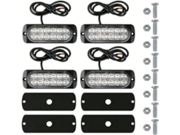 Barra De Luzes Estroboscópicas Led, 12 Leds Âmbar, À Prova D Água Ip67 12-24v, Compatível Com Caminhões, Picapes, Suvs