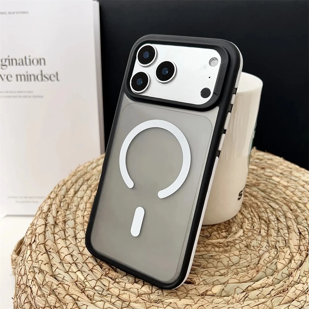 (branco, Iphone 13) Capa Elegante Com Borda, Acabamento Fosco, Magnética E Antiderrapante Compatível Com Magsafe