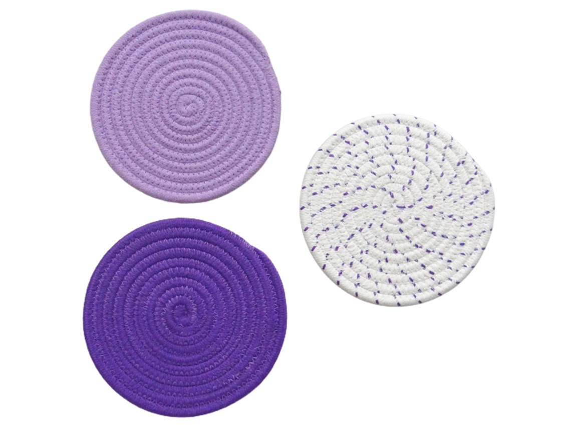 Posavasos Série Roxa Isolantes De Calor Conjunto De 3