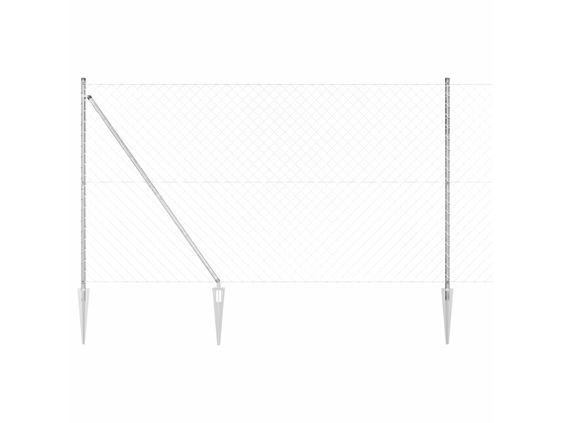 Vidaxl Cerca De Cadena Externa Com Pontas 10 X 1,5 M Aço Galvanizado