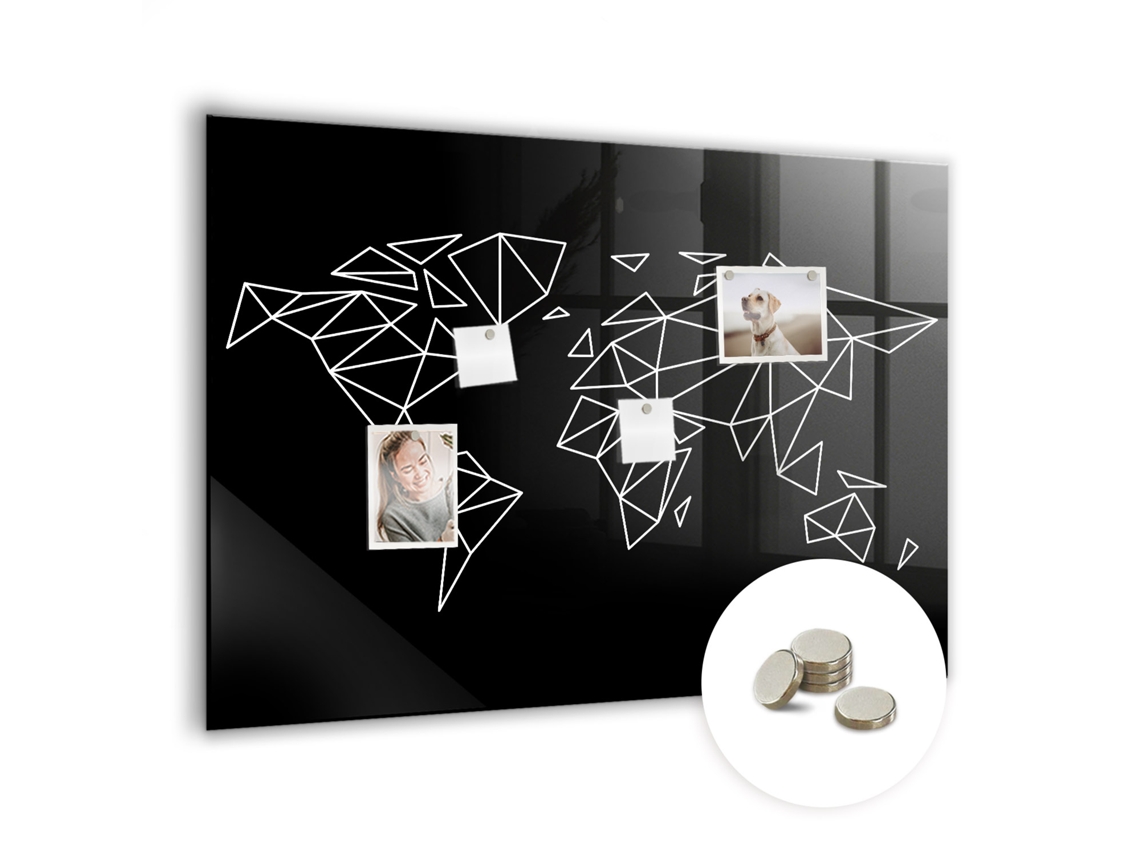 Lousa Magnética Mapa Mundi Moderno Para O Escritório Espelharte (100x70 Cm)
