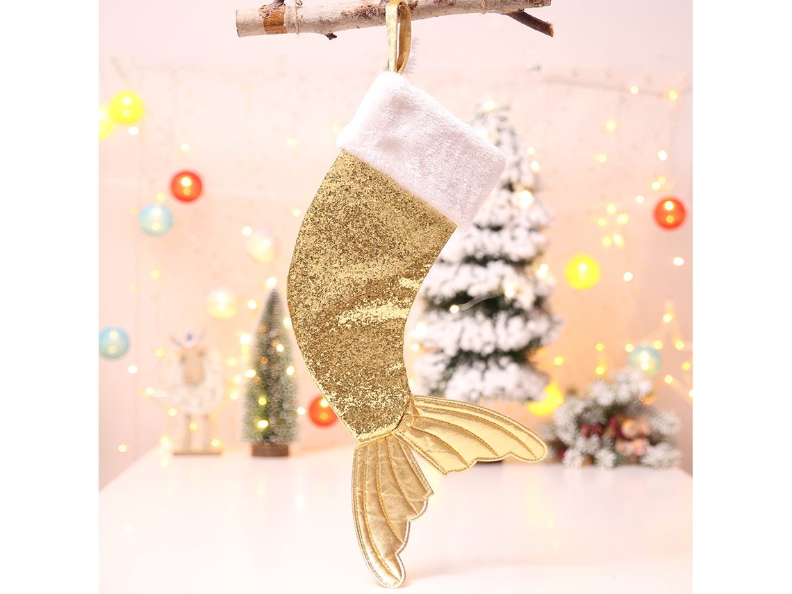 Enfeites De Natal, Meia De Natal De Lantejoulas De 45 Cm (18 Polegadas)