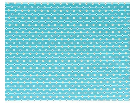 Tela de Algodão CRAFTY COTTON  (55 x 45 cm - Azul Claro Laranja e Azul)