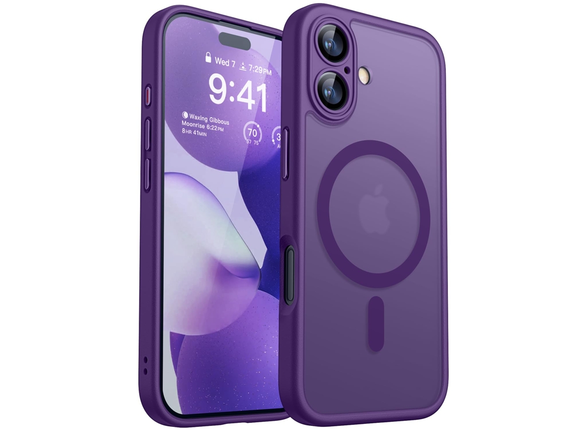 Capa Magnética Para Iphone 17 (6,3 Polegadas), Capa Protetora À Prova De Choque, Roxo Escuro.
