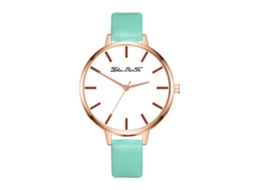 Relógio Feminino Zhoulianfa Pulseira Pu Analógico Quartzo Estilo Casual (verde Menta)