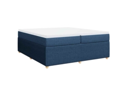 Cama com Molas/colchão 200x200 Cm Tecido Azul MAISON EXCLUSIVE