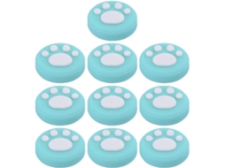 Conjunto De 10 Protetores Polegar Em Formato Pata Gato Para Joystick Tipo Rocker, Capas De Silicone Macio Com Design