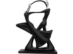 Estatua De Pareja Bailando Escultura De Resina Decoración Moderna Abstracta Para Hogar Oficina Regalo Aniversario Cumpleaños Boda Negro
