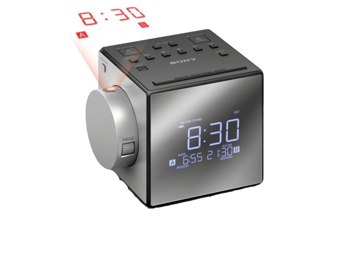 Rádio Despertador SONY ICF-C1PJ (Prata - Digital - Alarme Duplo - Bateria)