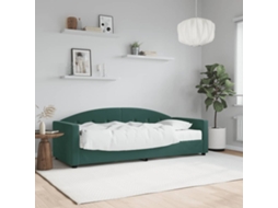 Sofá cama con colchón de 80x200 cm en terciopelo verde oscuro
