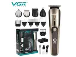 Conjunto de Máquina de Cortar Cabelo Multifuncional, Corpo Lavável, Barbeador Digital 5 em 1 e Aparador de Costeletas. MDUG