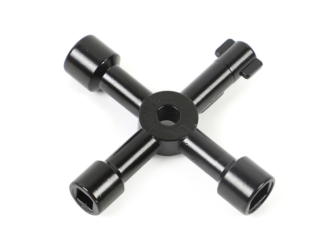 Chave De Fendas 4 Em 1 – Chaves T – Ferramenta Multifunções – Liga/abs – 7,2x7,2x1,4 Cm – Preto