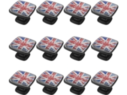Puxadores Quadrados Para Armários De Cozinha, Puxadores Para Gavetas De Cômoda, 12 Peças, Bandeira Britânica E Textura