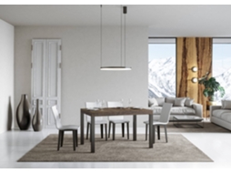 Mesa de Jantar Extensível 90X140/244 Cm Everyday Nogueira Quadro Antracite