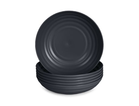 Conjunto de 6 Pratos Plastic Forte  Classic Semi Hondos 19 Cm reutilizáveis